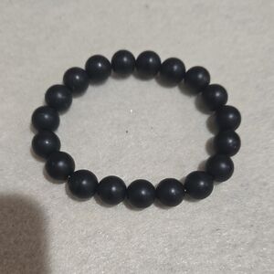 Matte Black Men's Beaded Bracelet